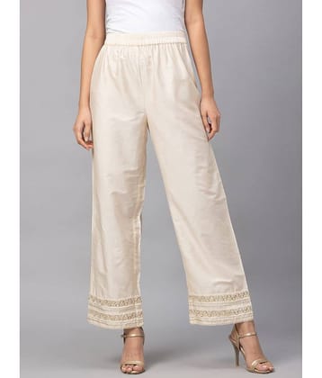 Globus - Off White Viscose Straight Women's Palazzos ( Pack of 1 )