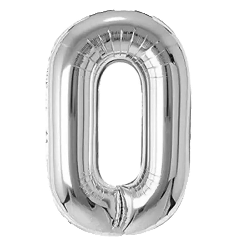 40" Numerical 0 Silver Balloon - Party and Festive Needs | Buy online on ZillyBuy
