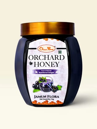 Orchard Honey Jamun Flora Honey 1Kg | Pure Honey | No Additives or Preservatives | Rich in Antioxidants| Desi Honey | Wild Forest Honey for Digestion| Certified Natural Shahad 1kg Pack