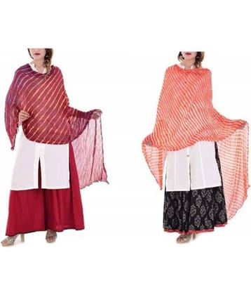 Apratim Multicoloured Chiffon Leheria Dupatta