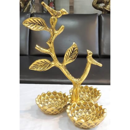 Aluminium Showpiece Tree Branch Bowl, Height : 11.5 Inch (ASMAS493 C)