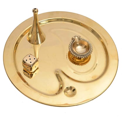 Brass Pooja Thali Set (ZMAS134 A)