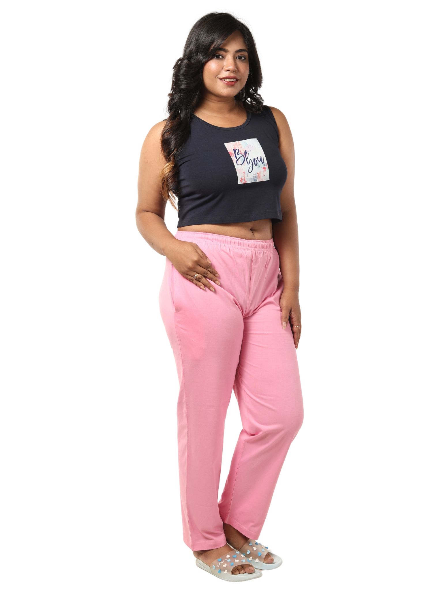 168CSS 4Cats Plus Size Stylish Pajama Pants - D Pink