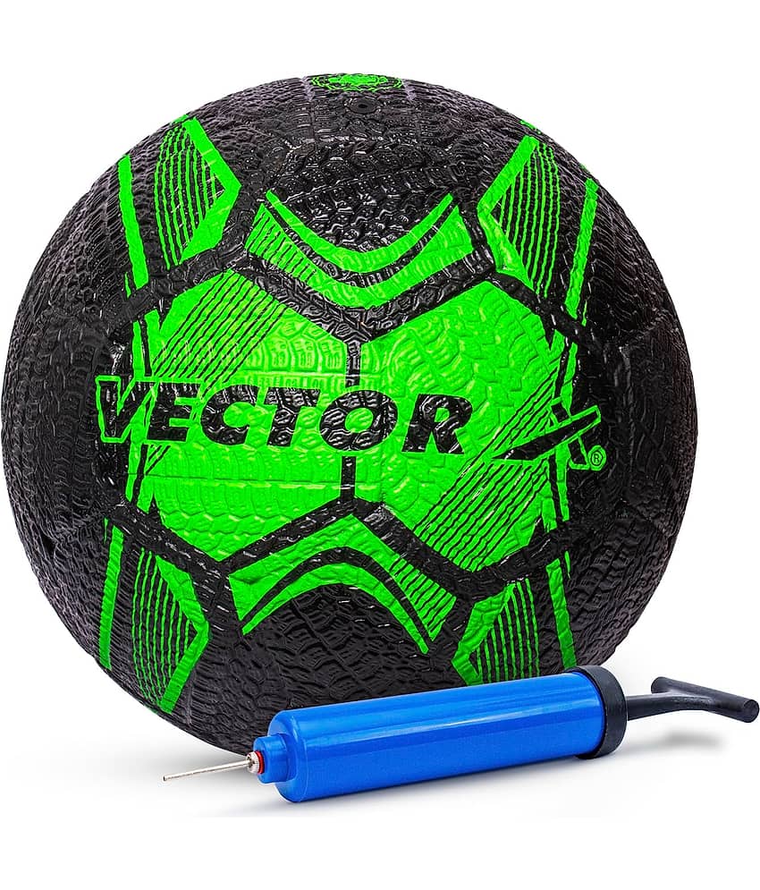 Vector X Black Green Rubber Football ( Pack of 1 )