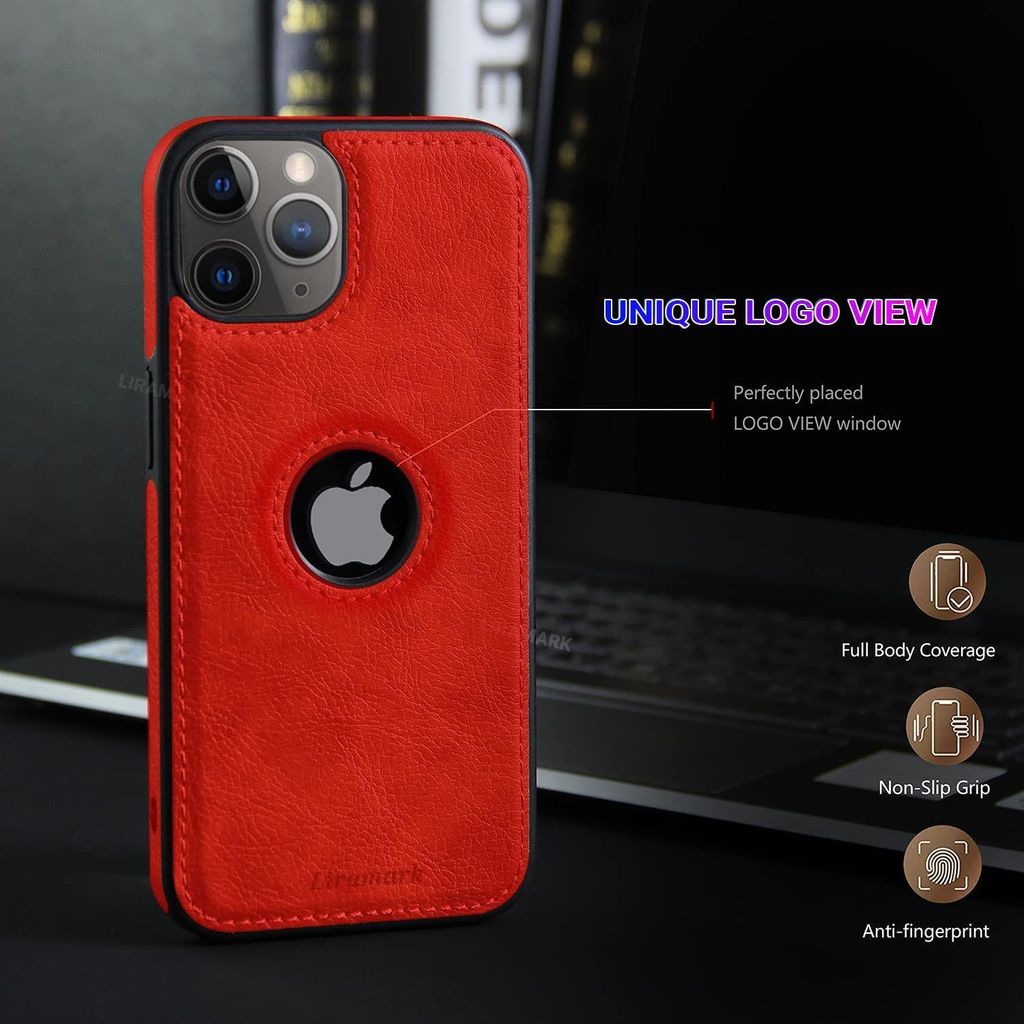 LIRAMARK PU Leather Flexible Back Cover Case Designed for iPhone 11 Pro Max