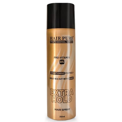 Hair Pure Extra Hold Hair Spray | Quick Drying | Long Lasting Hold | No Flaking | Natural Shine | Non-Sticky | Easy Wash Off | Pro Vitamin B5 | Conditioning Formula (250ml) Hair Pure Extra Hold Hair Spray | Quick Drying | Long Lasting Hold | No Flaking |
