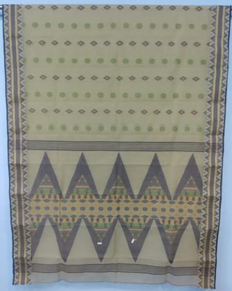 Bengal Beige Geometrical design Cotton Tangail Saree Bengal Beige Geometrical design Cotton Tangail Saree