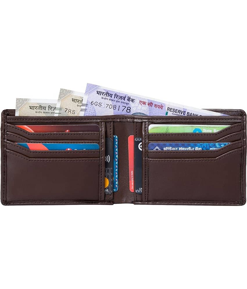 HIDEFLIX Brown PU Men's Two Fold Wallet ( Pack of 1 )