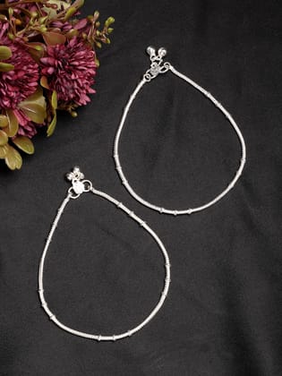 NVR Women's Set of 2 Silver-Plated Anklets-Onesize / Silver / Brass