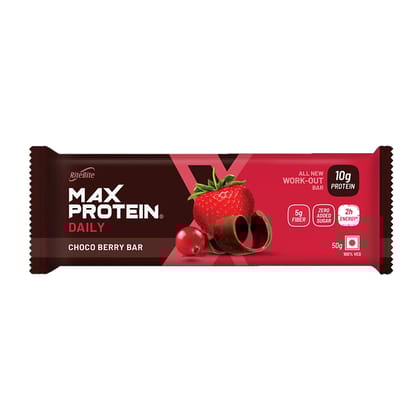 RiteBite Max Protein Bars Choco Berry - 10 g Protein Bar, Healthy Protein Snacks, 50 g