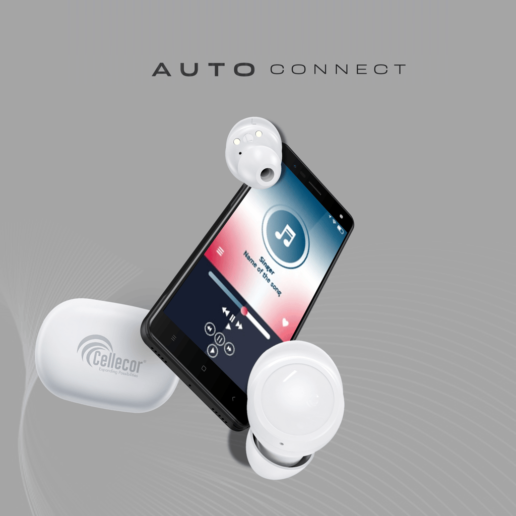 Cellecor BroPods CB04 Waterproof Earbuds With 20 Hours Playtime, Automatic Pairing, ENC Bluetooth- White