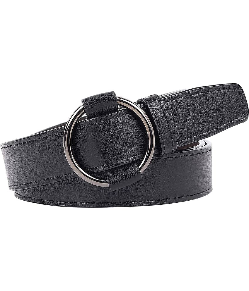 Zacharias Black Faux Leather Casual Belt