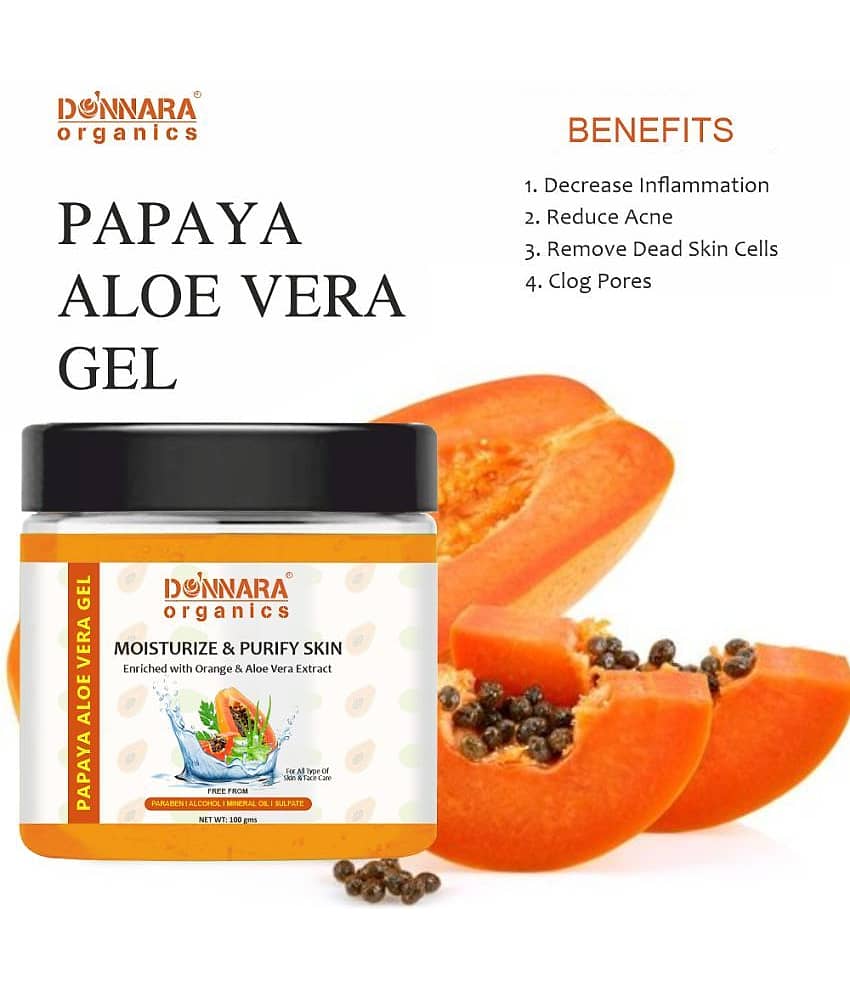 Donnara Organics Papaya & Aloe Vera Face Gel For Daily Skincare Pack of 1 of 100 Grams