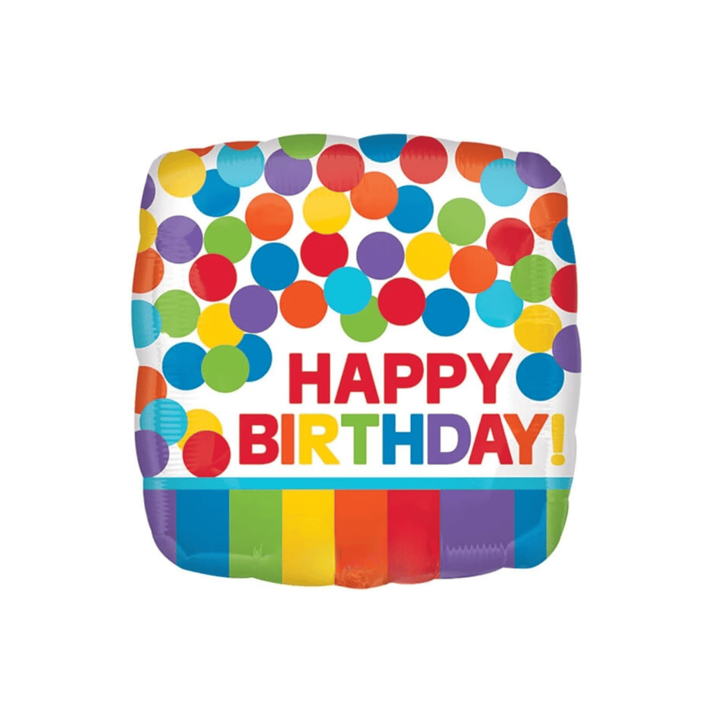 18" Happy Birthday Rainbow Dots Balloon S40 - Party and Festive Needs | Buy online on ZillyBuy