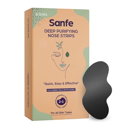 Sanfe Deep Purifying Nose Strips with Fuji Green Tea & Witch Hazel remove blackheads, whiteheads, and deeply cleanse pores.