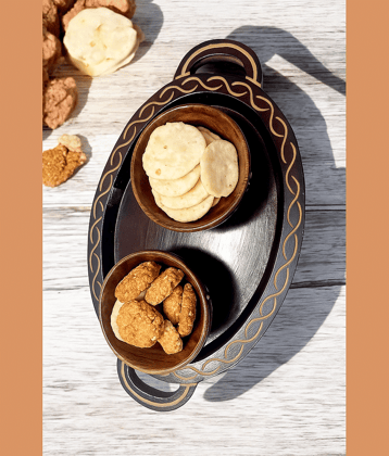 SWH tray Wooden Cutlery Set Black ( Pack of 3 )