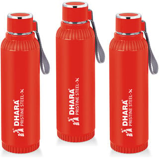 Quench 900 Inner Steel and Outer Plastic Water Bottle, 700ml, Red BPA Free Leak Proof Office Bottle (Set of 3) Quench 900 Inner Steel and Outer Plastic Water Bottle, 700ml, Red BPA Free Leak Proof Office Bottle (Set of 3)