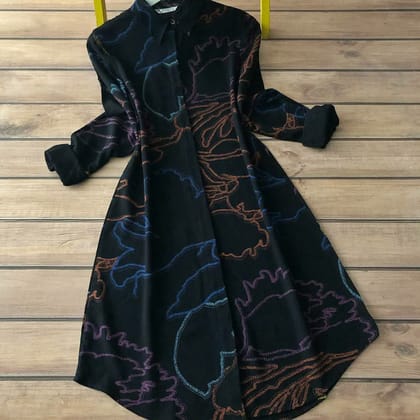 Modern Designing Aesthetic Black Fancy Kurti by GlamaStitch-M