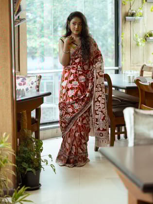 Nandik Kalamkari Saree