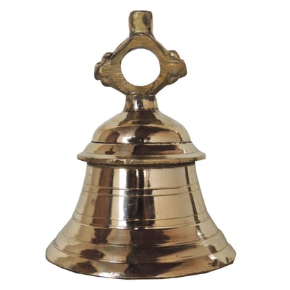 Brass Temple Hanging Ghanta, Hanging Bell, Ghanta 1.25 KG - Antique Brass Temple Bell for Mandir D�cor (ZMAS493 D)