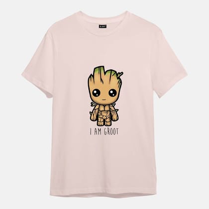 I am groot - Unisex Half sleeve T-Shirt-Pueblo Peach / L