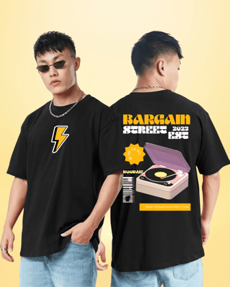 Retro Black Oversized Tshirt-S