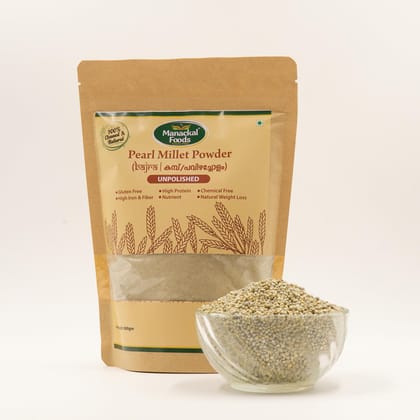 Pearl Millet Powder 500g | Natural Bajra Flour | Rich in Iron, Protein & Fiber | Gluten Free | No Additives or Preservatives