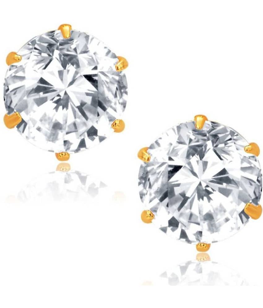 Fashion Frill Single Stone Round Shape Earring