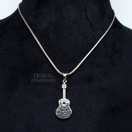 925 sterling silver handmade amazing small guitar design pendant, amazing stylish unisex pendant unisex jewelry tribal jewelry ssp1453-Only Pendant