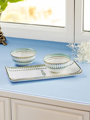 Momentum 24K Gold Plated Bowls  and Tray Set