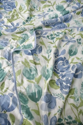 Pastel Floral Dohar:  Soft Mul Mul Cotton, Summer ComfortDouble