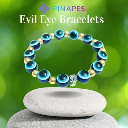 Pinapes Dark Blue Evil Eye Bracelets Adjustable Cord Bracelets for Men & Women - Pack of 2 Pinapes Dark Blue Evil Eye Bracelets Adjustable Cord Bracelets for Men & Women - Pack of 2