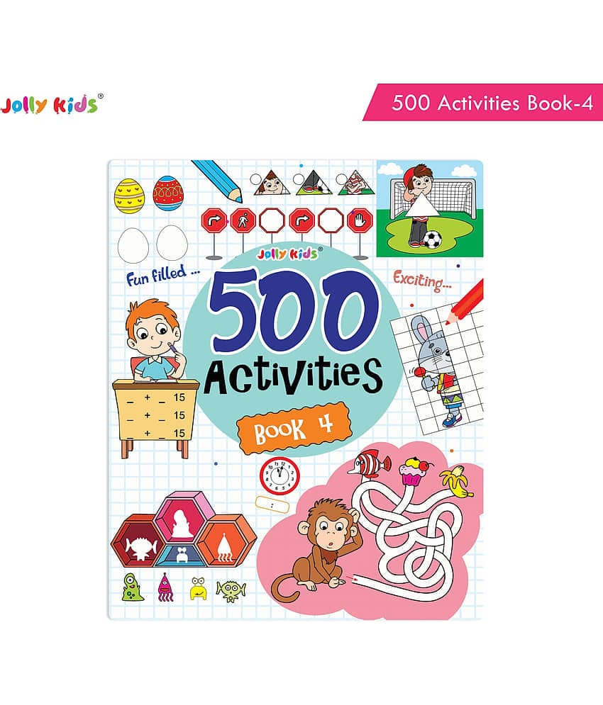 Jolly Kids Fun and Learn 500 Activities Book 4|Ages 3 - 8 years Thinking Skills Activities Books - Learning Counting, Spelling, Solve Puzzle Activities