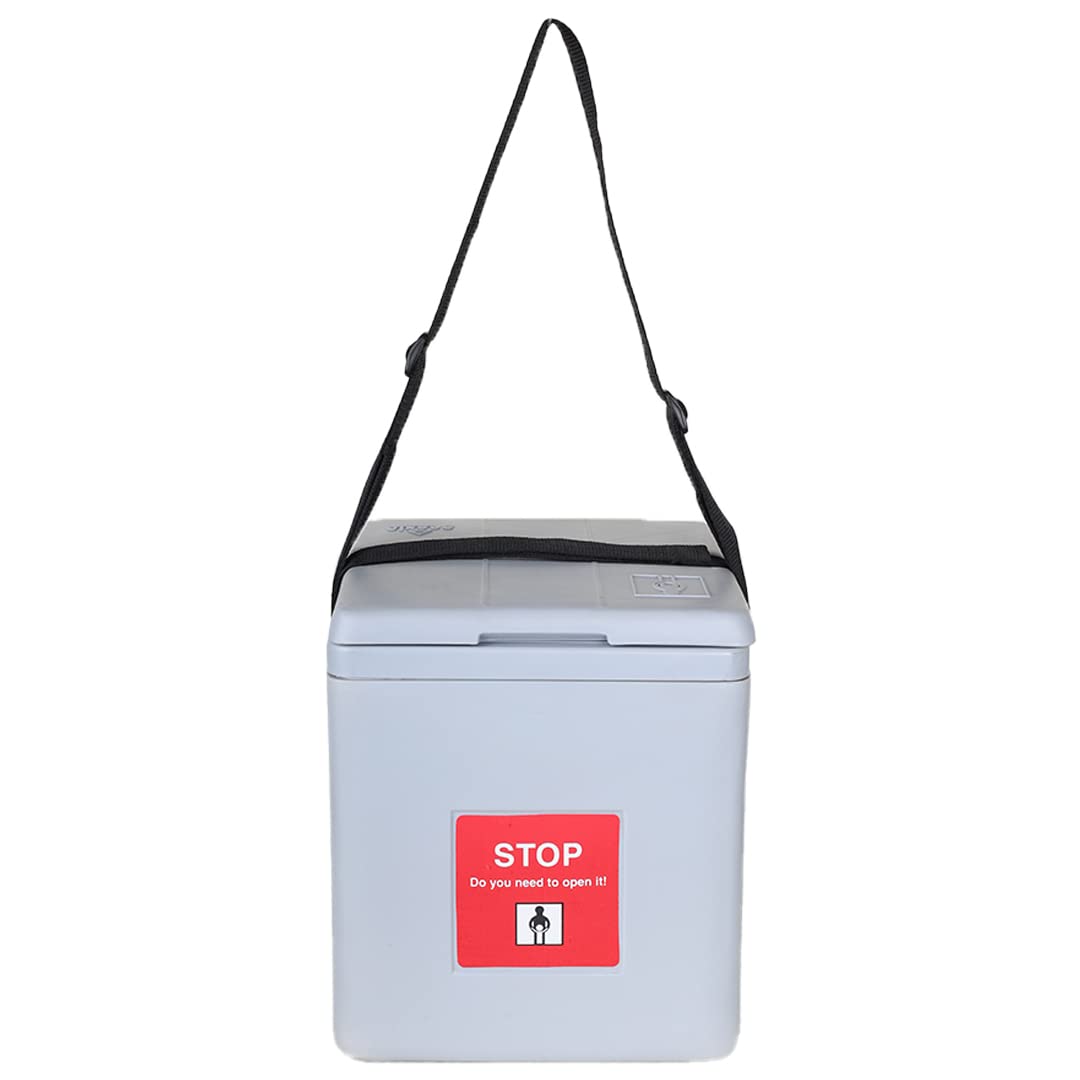 FAIRBIZPS 4 Ice Pack Vaccine Storage Carrier Box Portable CFC- Free Polyurethane Controller Vaccine Storage Box with Integral, Hinged Lid & Stopper (1.67 LTR.) (Grey)