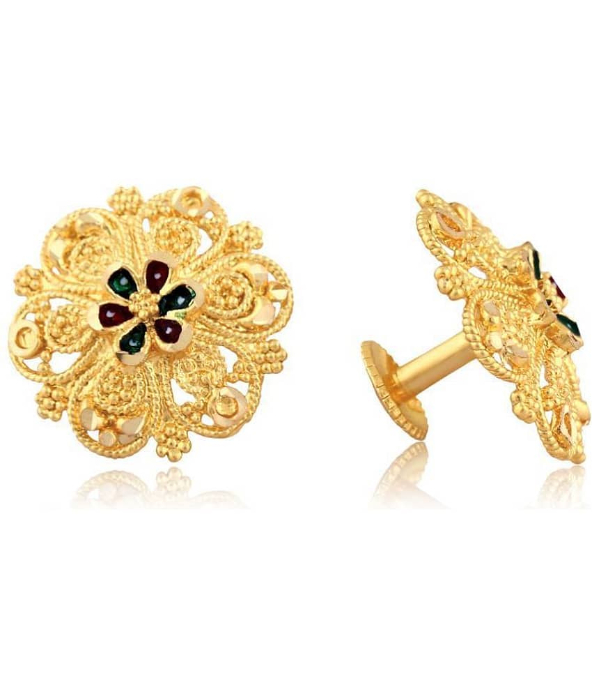 Vighnaharta - Golden Stud Earrings ( Pack of 1 )