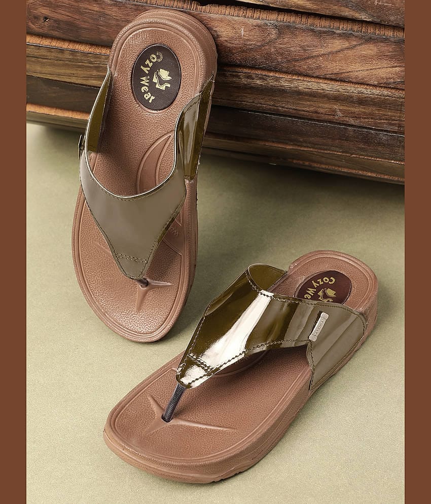 Cozy Wear Brown Women's Thong Flip Flop