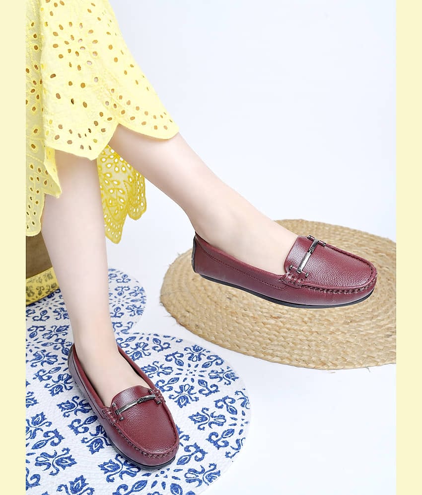 Shoetopia Red Women's Loafers