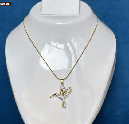 Anti Tarnish Stainless Steel Necklace with Hummingbird Pendent