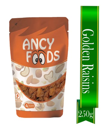 Ancy Munakka 250 Grams - Golden Raisins | Abjosh Munakka | Boost Immunity & Vitality | Sweet Fruity Taste and Soft Chewy Texture | Healthy Snack for Kids and Office Workers
