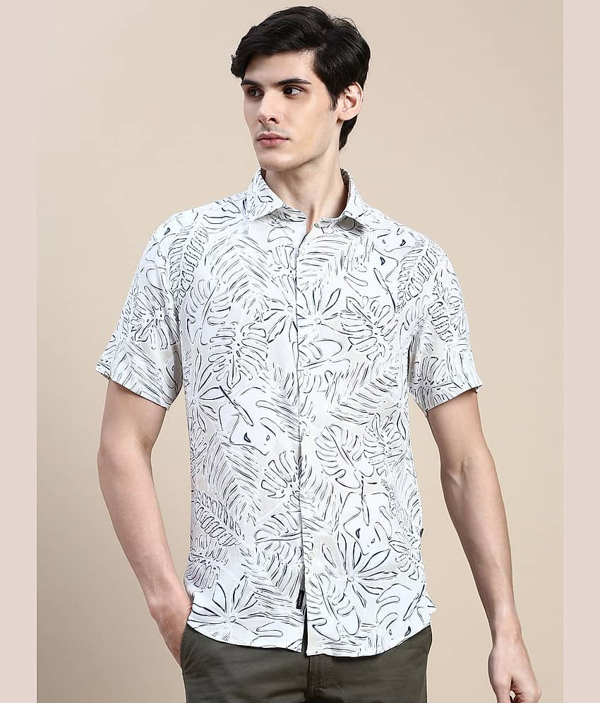 Showoff Cotton Blend Regular Fit Printed Half Sleeves Men's Casual Shirt - Cream ( Pack of 1 )