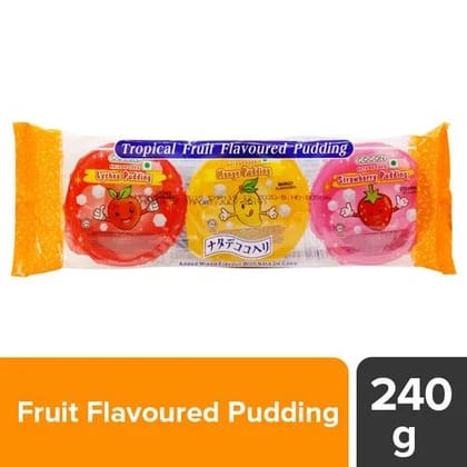 Cocon Tropical Fruit Pudding - Lychee, Mango, Strawberry Flavoured, 240 gm