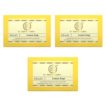 Khadi Natural Herbal Lemon Soap Combo Pack Of 3 – 125gm Each Khadi Natural Herbal Lemon Soap Combo Pack Of 3 – 125gm Each