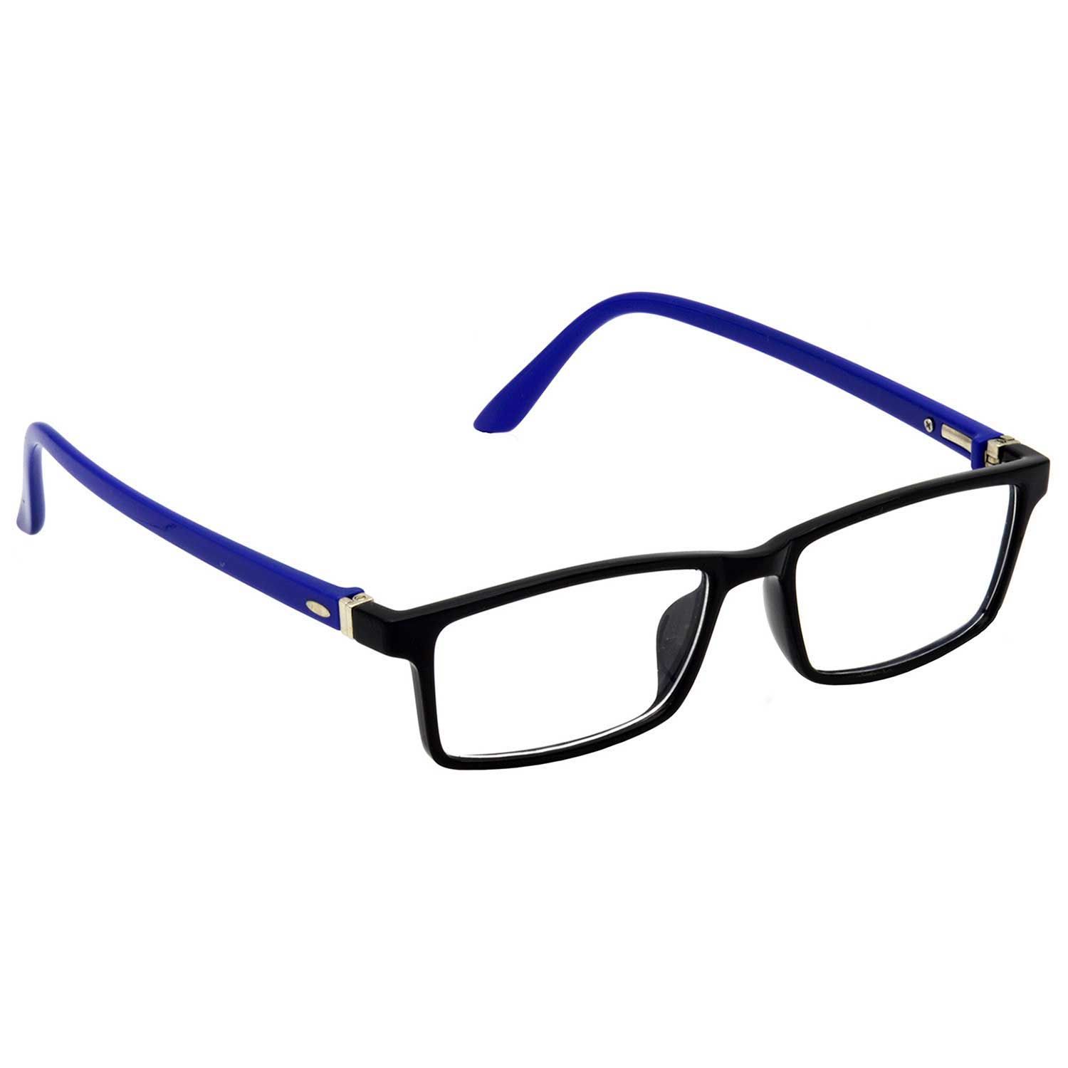 Hrinkar Plastic Full Rim Rectangle spectacle frames Men & Women - HFRM-BK-BU-15