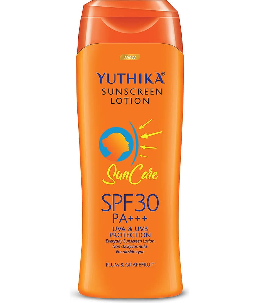 Yuthika Sunscreen Lotion SPF 30 PA+++ with UVA & UVB Protection, Sun Cream for All Skin Types - 100ml