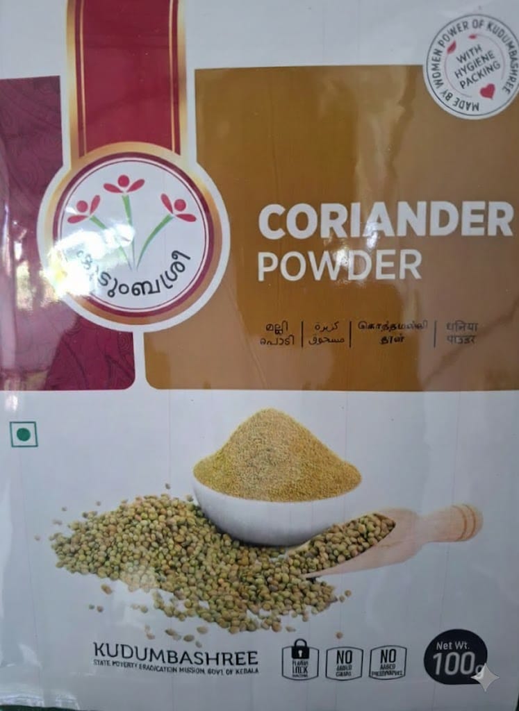 Kudumbashree Coriander Powder Pure and Flavourful Pack of 2 100 gm Each