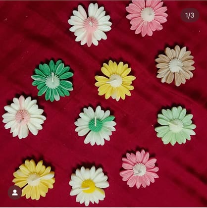 Pure soy wax home made scented flower candle 3 Pcs any Random Color