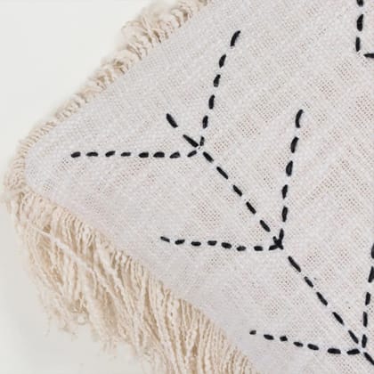 Indihomecraft Handicraft Cotton Cushion Cover - Hand Kantha Embroidery Decorative Art Boho Pillow Block Woven Pillow Cover | Square Shape 20X20 Inches Cushion Cover, Set of 1 Indihomecraft Handicraft Cotton Cushion Cover - Hand Kantha Embroidery Decorative Art Boho Pillow Block Woven Pillow Cover | Square Shape 20X20 Inches Cushion Cover, Set of 1
