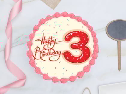 3rd Birthday Photo Cake