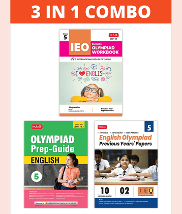 MTG International English Olympiad (IEO) Workbook, Prep-Guide & Previous Years Papers (PYQs) with Mock Test Paper Class 5 - SOF Olympiad Books For 2024-25 Exam (Set of 3 Books)