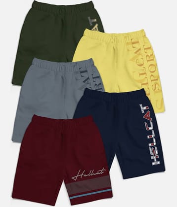 HELLCAT Pack of 5 Cotton Blend Shorts For Boys ( Multicolor )